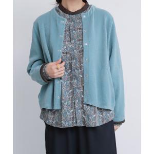 カーディガン モールダブルニット　ショートカーディガン レディース