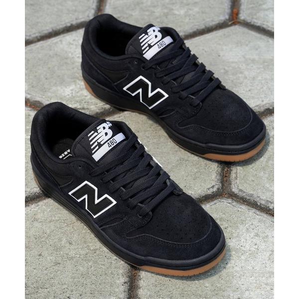 「New Balance」 ローカットスニーカー 25.0cm ブラック×ホワイト レディース