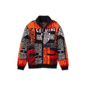 「Harley-Davidson」 ニットカーディガン SMALL ブラック系その他 メンズ