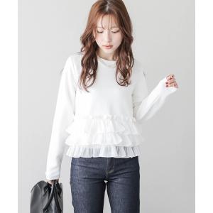 「AMELY」 「La-gemme」長袖カットソー フリー ホワイト レディース