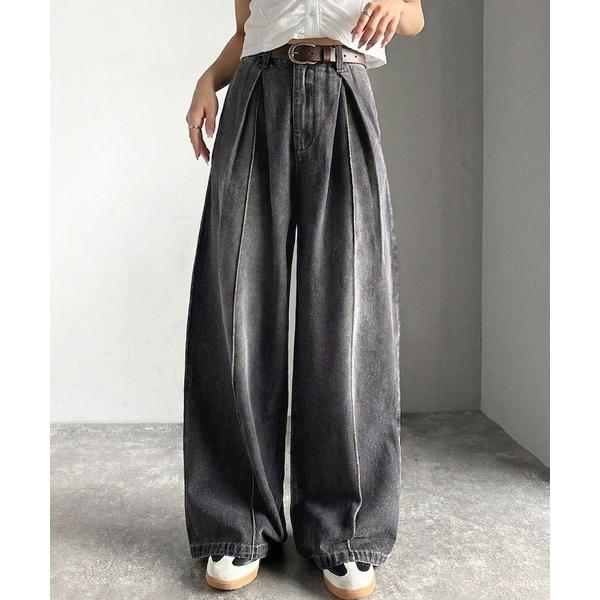 「Java」 デニムパンツ MEDIUM ブラック系その他2 レディース