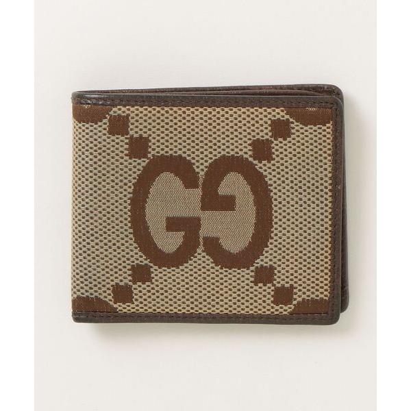 「GUCCI」 ジャンボGG柄 二つ折り財布 - ブラウン メンズ