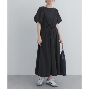 ワンピース 半袖 撥水ウエストドロストワンピース