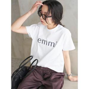 emmi tシャツ emmiロゴクロップドボーダーカットソー レディース
