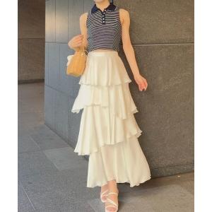 ロング スカート サテンナローティアードスカート｜ZOZOTOWN Yahoo!店