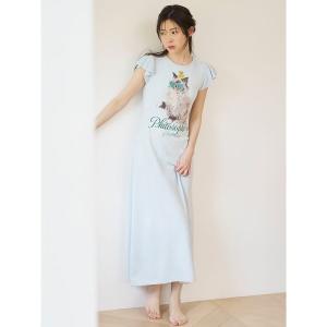 パジャマ ルームウェア セレブバスキャットニットワンピース レディース