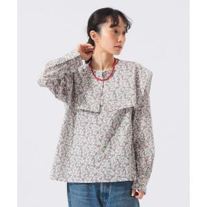 ブラウス シャツ リバティ ビッグ カラー スモック レディース
