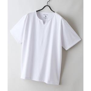 スマホショルダー tシャツ 「HEAT BLOCKER/ヒートブロッカー」「まるで着る日傘！遮熱＆UVカット」コットンライク キーネックTシャツ 吸水速乾 アンチピリ…
