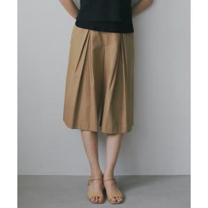 ワイドパンツ ハーフパンツ パンツ 短パン タックボリュームミディパンツ レディース