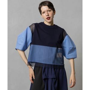uvカット tシャツ 半袖 部分シアートップス レディース