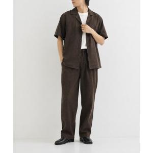 セットアップ 「Cloudstyle」ヴィンテージ加工 リネン セットアップ 半袖開襟シャツ＆セミワイドイージーパンツ メンズ