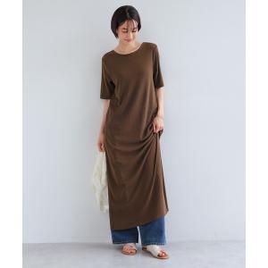 ワンピース 夏 半袖 2wayリブロングワンピース