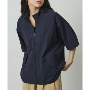 シャツ 半袖 グリットリップ半袖スタンドZIPシャツ メンズ