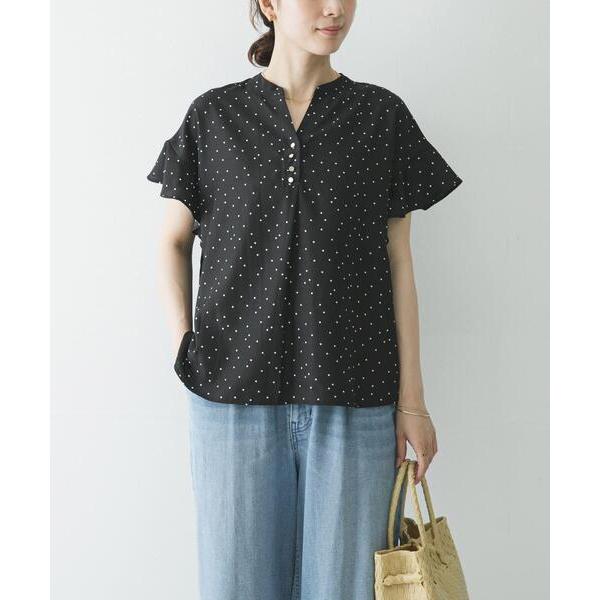 ブラウス シャツ フレンチスリーブスキッパーブラウス レディース