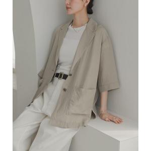 コート アウター 「接触冷感」NAIAアセテートハーフスリーブジャケット レディース