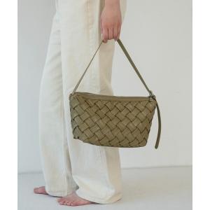 ハンドバッグ woven look single handle bag / ウーブンルックシングルハンドバッグ