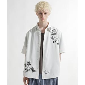 シャツ 半袖 フラワーエンブロイダリーシャツ(HARE) メンズ レディース