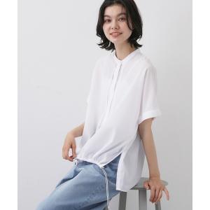 ブラウス シャツ 半袖 「高通気/セットアップ可」ドロストシャツ レディース