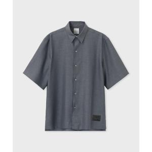 PS Paul Smith シャツ 半袖 ソリッド リネン オープンカラーシャツ