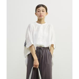 ブラウス シャツ 「コットンバック刺しゅうブラウス」 レディース