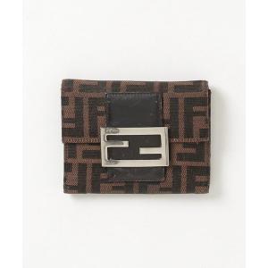 「FENDI」 ズッカ 三つ折り 財布 - ブラウン レディース