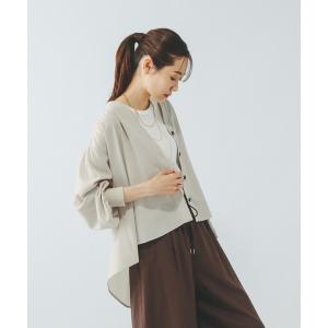 「GLOBAL WORK」 長袖ブラウス MEDIUM グレイッシュベージュ レディース