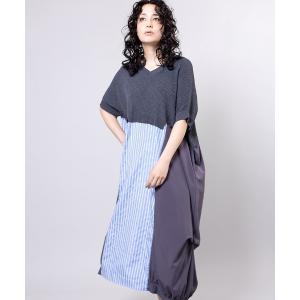 ニット セーター 2WAY切替コクーンニットワンピース レディース