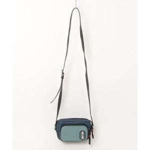 「COACH」 レザーパッチ ショルダーバッグ - ブルー レディース