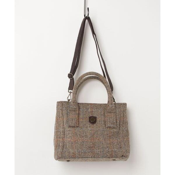 「HARRIS TWEED」 2WAYバッグ - ブラウン レディース