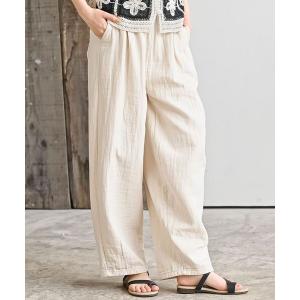 ワイドパンツ パンツ コットンガーゼイージーワイドパンツ レディース