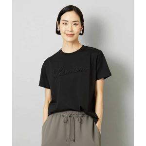 tシャツ メタリックチェーンテープ刺繍ロゴＴシャツ レディース