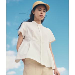 AMACA（アマカ） tシャツ 半袖 プレーティング天竺 レース切替Tシャツ