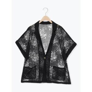 ジャケット ノーカラージャケット 「ZOZO限定」フラワーレース半袖テーラージャケット レディース｜ZOZOTOWN Yahoo!店
