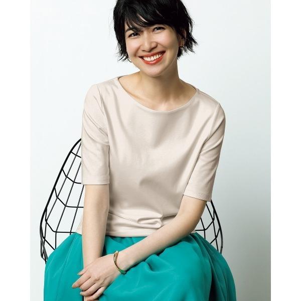 tシャツ ボートネック／5分袖・DoT（58cm丈) レディース