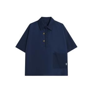 シャツ 半袖 「mens」ハーフボタン ビッグシルエット スキッパー 半袖プルオーバーシャツ メンズ