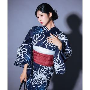 ゆかた 浴衣 浴衣セット レディース 濃紺 ネイビー 糸菊 乱菊 レトロ モダン ゆかた2点セット 浴衣 兵児帯 かわいい レディース