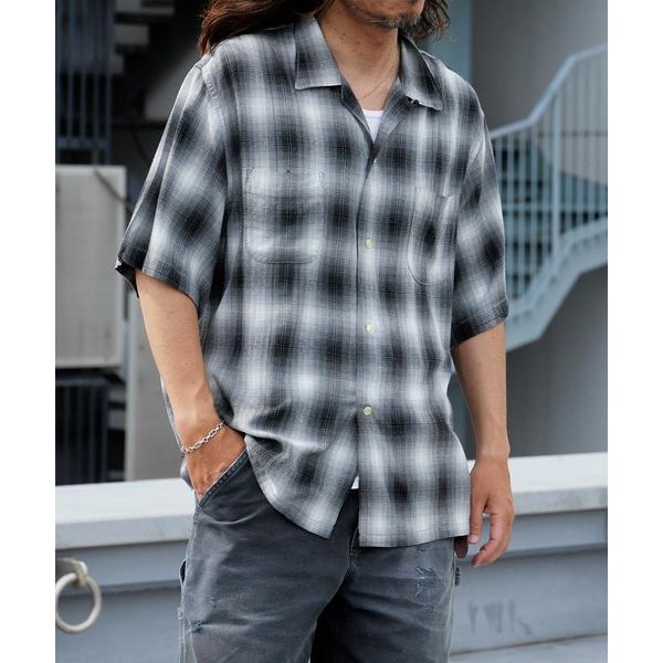 シャツ 半袖 DAN RIVER/ダンリバー 60S OMBRE LOOP COLLAR S/S S...