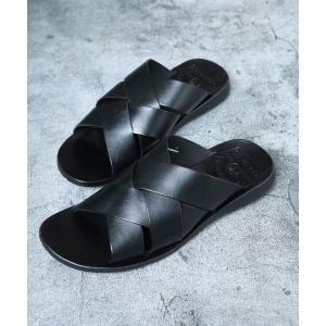 サンダル COBRA69　レザーサンダル　クロスサンダル メンズ