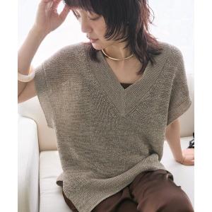 ニット セーター 「抜け感」ギマコットンニットベスト　(夏服) レディース