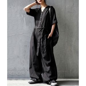 アンティカ antiqua オールインワン ウエストリボン  オールインワン レディース