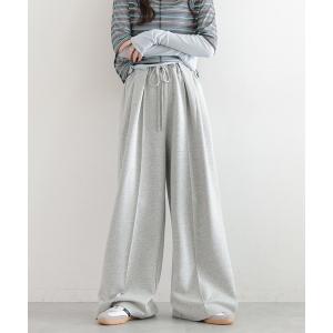 ワイドパンツ スウェットパンツ ジャージ デザインタック/ラメスウェットパンツ レディース