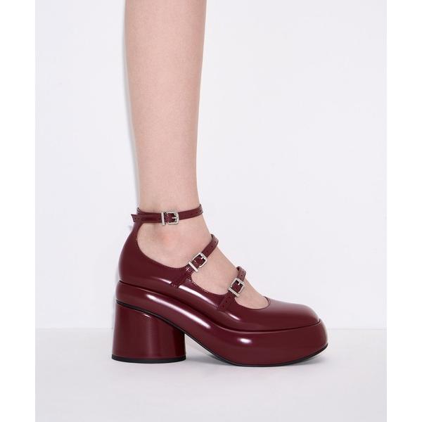 「CHARLES &amp; KEITH」 パンプス 23cm バーガンディー レディース