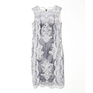 「Tadashi Shoji  」 レースノースリーブワンピース 2 ブルー レディース