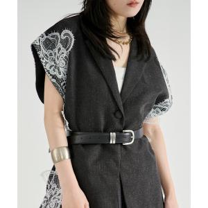 ベスト ジレ side lace-trimmed vest/サイドレーストリムベスト レディース