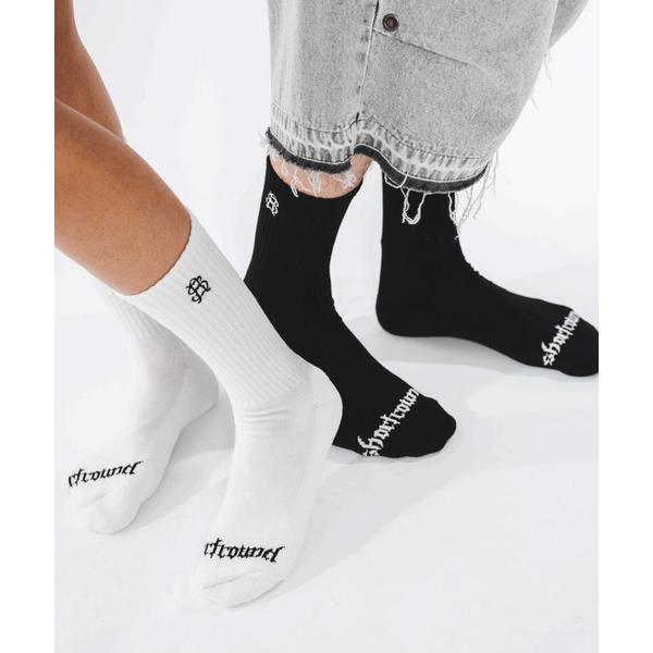 靴下 SHORT ROUND/「2点セット」刺繍ロゴソックス（R） メンズ レディース