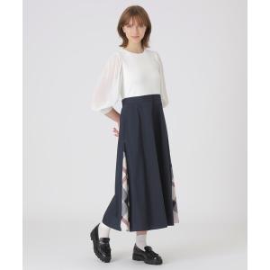 ワンピース シアースリーブニットドッキングドレスの商品画像