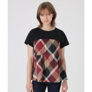 tシャツ 半袖 クレストブリッジチェックティアードコンビTシャツ レディース