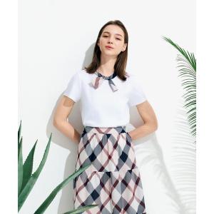 tシャツ リボンネックカットソー レディース