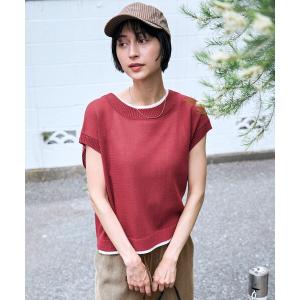 ニット セーター ラミータッチフレンチスリーブニット レディース