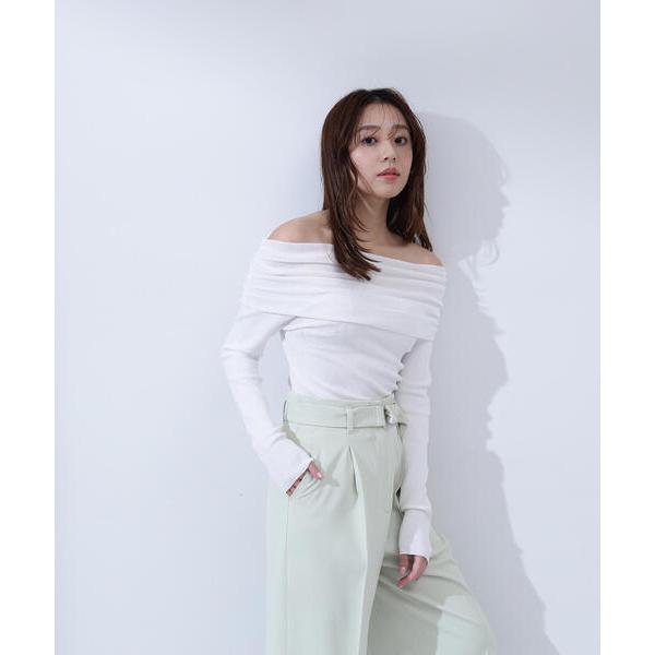 「NATURAL BEAUTY BASIC」 長袖カットソー FREE オフホワイト レディース